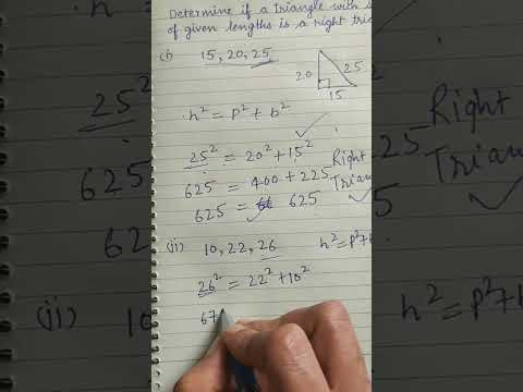 Determine if triangle is right triangle #mathematics #letssolve #triangle #ShinyEsha