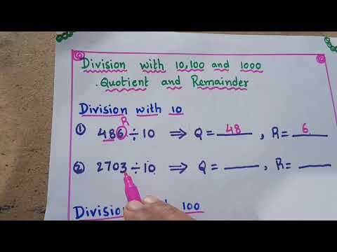 Division with 10,100&1000       Quotient and Remainder