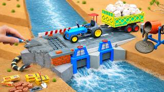 Giant Snake Destroys Bridge… Mini Tractor Builds 2-Gate Dam System | DIY Engineering Project