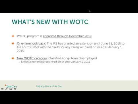 The Work Opportunity Tax Credit Program for Home Care