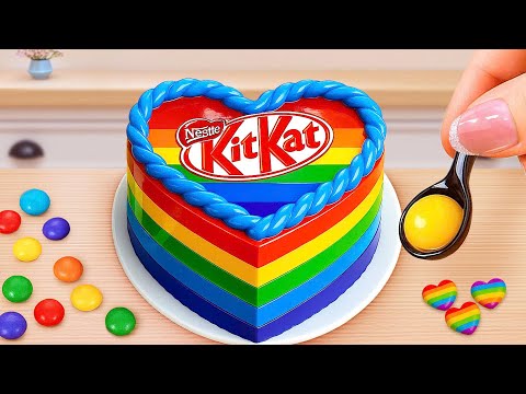 Satisfying Mini Rainbow KITKAT Cake Recipe 4K🌈🍫