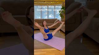 Upward facing wide-angle seated pose  #yoga #fitness #womanover40