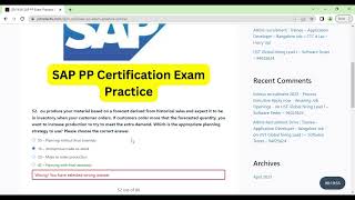 sap pp certification exam practice questions | how to get sap certification dumps #sap4u