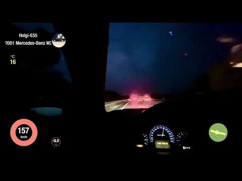 POV Driving on german Highway Mercedes w210 E55 AMG Topspeed
