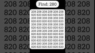 Improve your brain power: Spot 280 within a glance. #spot #braintest #brainpuzzles #puzzles #riddles