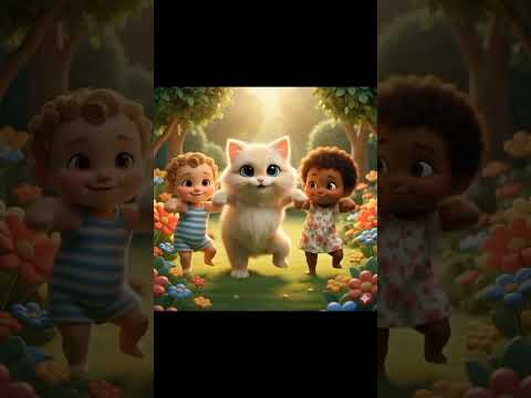Twin Babies Dancing with Cat in Garden 🌸🐱 | Cutest Baby Dance | Viral Baby Video2025 #shorts