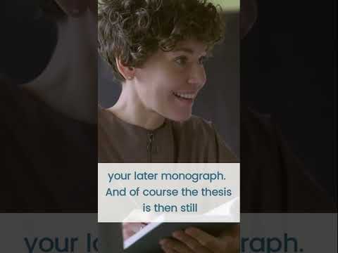 Thinking of your Thesis as a Manuscript - Turning your Thesis into a Book