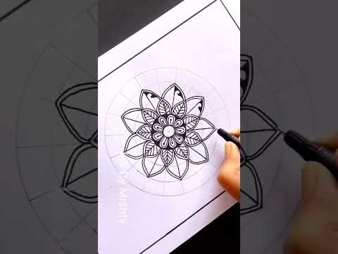 ROUND MANDALA DRAWING | MANDALA DRAWING FIR BEGINNERS | EASY MANDALA | SHORTS | YOUTUBE SHORTS