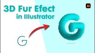 3D Fur Efect in Adobe Illustrator #3dart #graphicdesign #adobeillustratortutorialsforbeginners