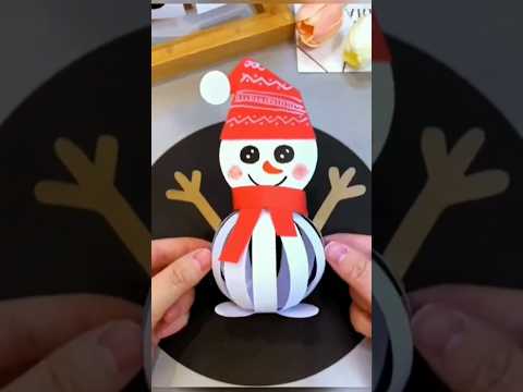 Make a paper Snowman ❄ with your children . Quick, easy, and fun DIY for kids!