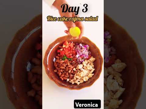 #Day 3: Healthy Rice Cake & Rajma Salad | Weight Loss Meal 🥗 #weightlosschallenge #eatfit #ytshorts