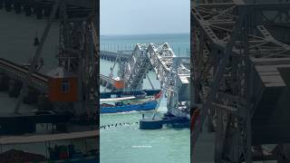 Pamban bridge small ship crossing with eye catching frame #pamban