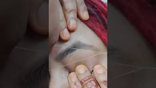oval face shape: square shape threading #threading #eyebrowshape #eyebrows #shorts @Isbabeauty