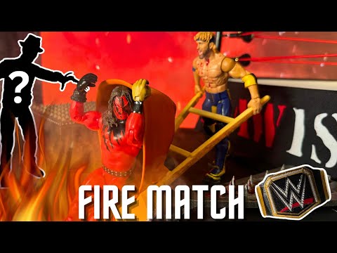 WWE Action Figure Fire Championship Match Kane Vs Logan Paul