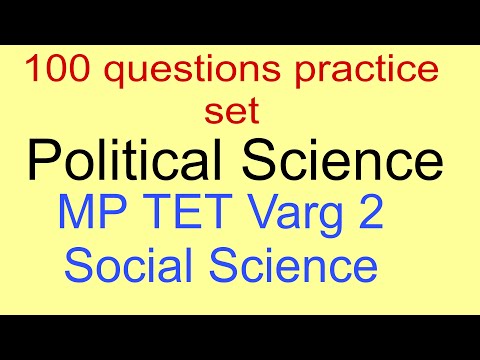 Political science 100 questions ll rajniti vigyan  varg 2 ll samajik vigyan MP TET Varg 2