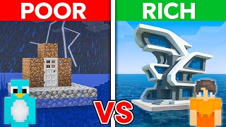 POOR vs RICH: Water House Survival Battle in Minecraft