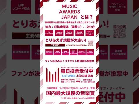 📣『MUSIC AWARDS JAPAN』 リクエスト特別賞「推し活リクエストアーティストオブザ・イヤー」毎日投票受付け中💎