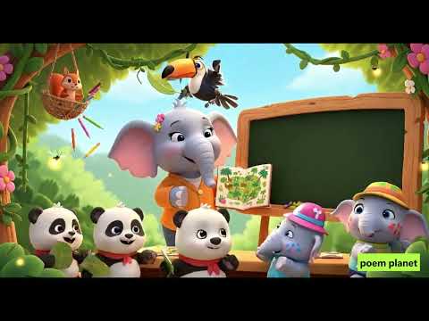 Welcome to Elephant & Panda School Day |Preschool Learning Song | Poem Planet Rhymes