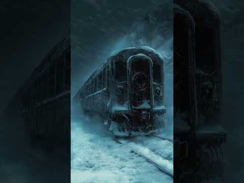 The Last Train Covered in a Blizzard at Night | The Howling Sound of a Blizzard