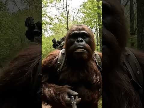 Did he say Unionizing? 🤣 #bigfoot #bigfootai #bigfootvlog #funny #selfiestick #viral #monkey