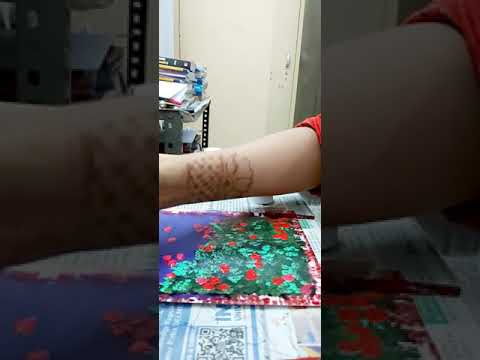 Flower painting with acrylic colors. Acrylic painting for beginners. Easy painting. Easy flower art.