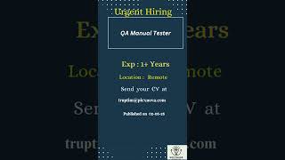 QA Manual Tester   Remote #coding #pythonanddjangofullstackwebdeveloper #softwaredeveloper #java