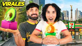 Trying the most viral food of the moment: a popsicle shaped like a 🍑, insect pizza, giant cake! 🐷