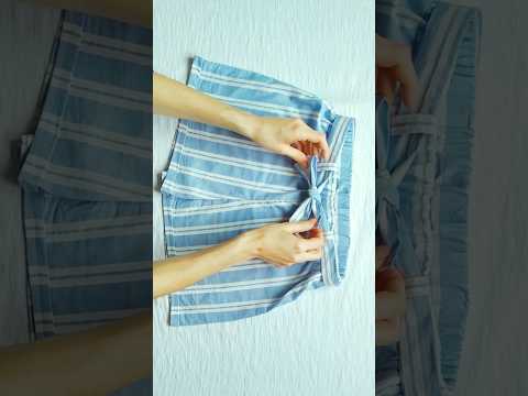 Amazing thrift flip clothing. SHIRT to SHORT. #sewing #fashion #transformation