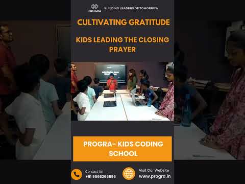 Cultivating gratitude through a thanksgiving prayer.Progra Kids Coding School #codingforkids