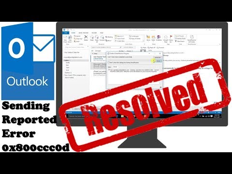 How to resolve outlook send receive error  "sending reported error  0x800ccc0d"