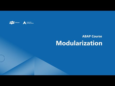 ABAP Course 06 - Modularization Part 1 - Include