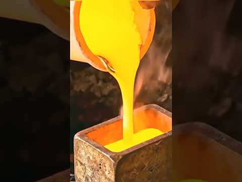 Melting Gold Into Pure Gold Bar 👍 #jewelry #gold collector #luxury