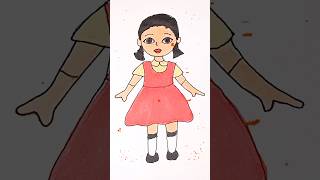 Squid Game Doll drawing for kids #squidgame3 #shorts #kidsart #drawing #ytshorts