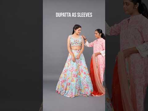 Unique Dupatta Drape as Sleeves on Lehenga Choli | Trendy Style 2025