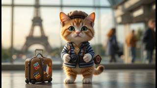 🐱✈️ Tiny Cat’s Paris Adventure! | Funny Cat Doing Human Things on Vacation! 🥖