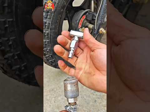 Double-Head Inflator Nozzle for Easy Pumping! 🔧 #MotorcycleTools #TirePump #DIY #carcare #automobile