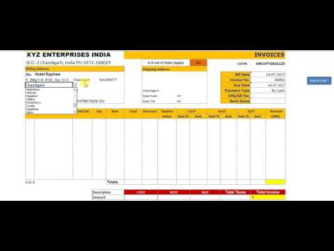 Part-1 How to create Invoice in Excel GST software V2