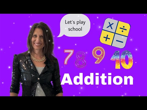 Math and addition. We are playing school