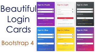 Beautiful Bootstrap 4 Login Cards