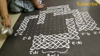 Beautiful Big Sikku Kolam🪴Melika Muggulu🪴Rangoli 🪴@Learning Kolams Muggulu Rangoli🪴