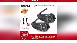 A must-have product! EJEAS Q8 Motorcycle Mesh Intercom with EUC Remote Walkie Talkie Bluetooth Int