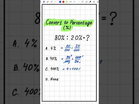 Quick Math: 80% : 20% = ? #math #mathstricks #shorts