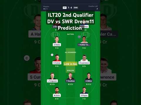 ILT20 2nd Qualifier DV vs SWR Dream11 Prediction | Desert vipers vs Sharjah Warriorz Prediction