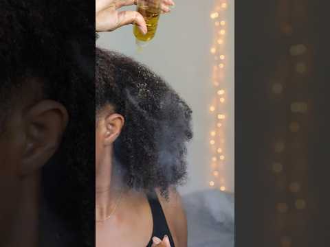 Steaming my hair #protectivestyles #naturalhair #oiltreatment #type4hair