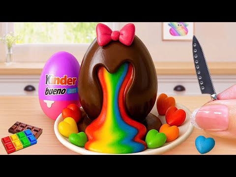 Mini Rainbow Kinder Chocolate Cake Recipe | Satisfying Mini Cake Challenge & ASMR Dessert 4K