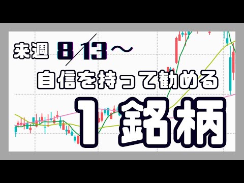 来週（8/13〜）自信を持って勧める1銘柄
