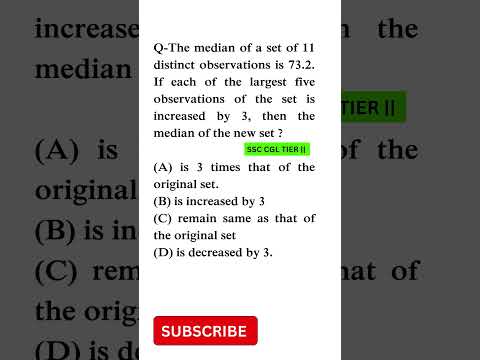 SSC CGL | SSC CHSL | SSC GD | STATICS Question | Previous Year Question MEAN MEDIAN | PROBABILITY |