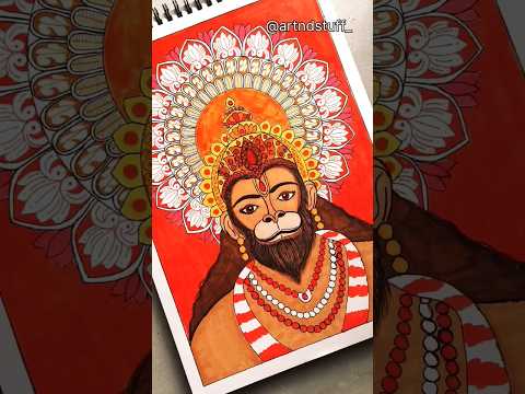 Hanuman Mandala Art 🎨 #jaibajrangbali #jaihanuman #mandalaart #youtubeshorts