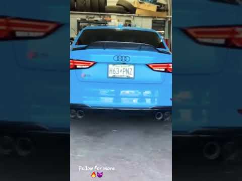 Audi S3 gets a muffle delete with quad tips 😈🔥 #audi#audis3#loudcars #loud#mexico#fire#mufflerdelete