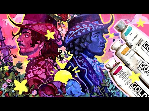 finishing my cowboy painting ✿ paint with me ✿ what I learned + what's next?